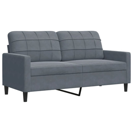 Soffa 2-sits mörkgrå 140 cm sammet