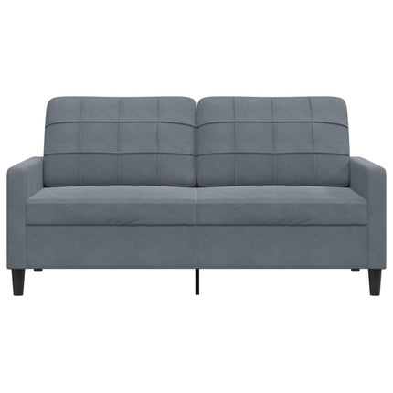 Soffa 2-sits mörkgrå 140 cm sammet