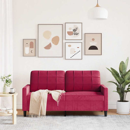 2-sitssoffa vinröd 140 cm sammet
