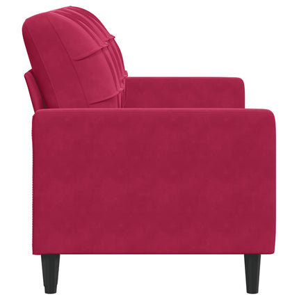 2-sitssoffa vinröd 140 cm sammet