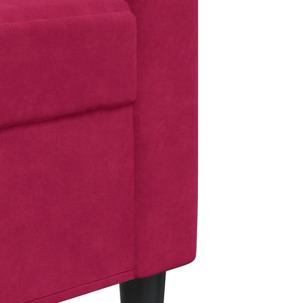 2-sitssoffa vinröd 140 cm sammet