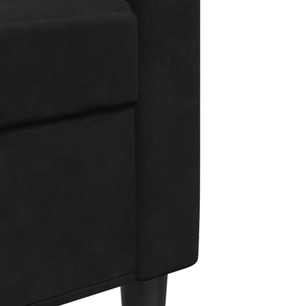 Soffa 2-sits svart 140 cm sammet