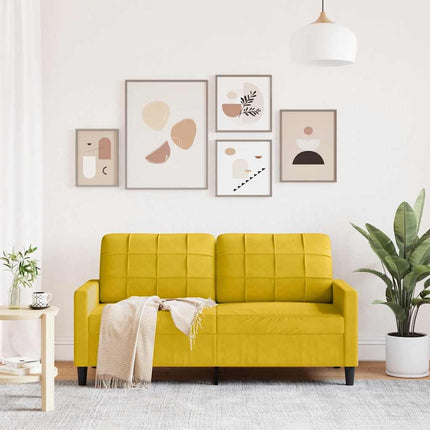 2-sitssoffa gul 140 cm sammet