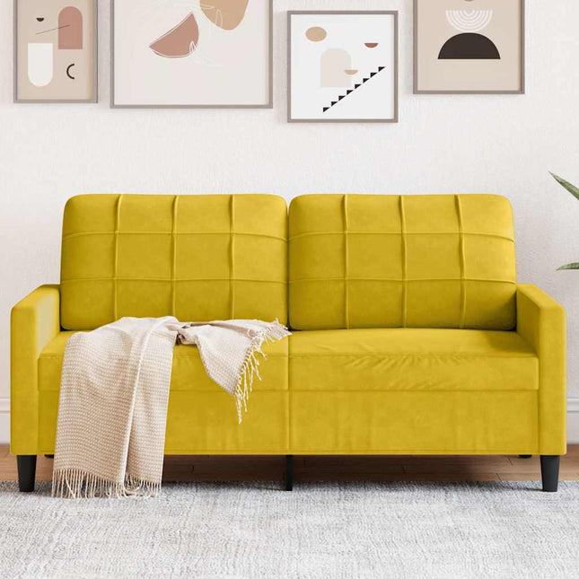 2-sitssoffa gul 140 cm sammet
