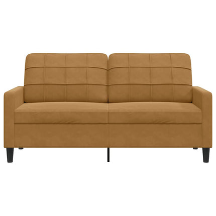 Soffa 2-sits brun 140 cm sammet
