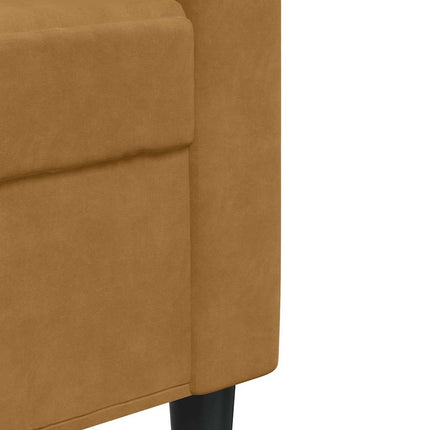 Soffa 2-sits brun 140 cm sammet