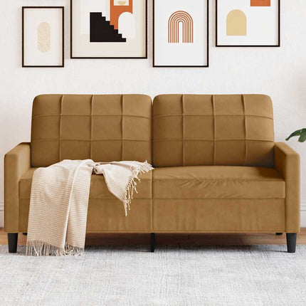 Soffa 2-sits brun 140 cm sammet