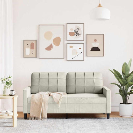 Soffa 2-sits gräddvit 140 cm sammet