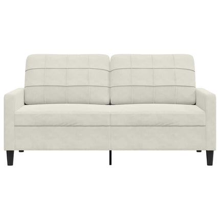 Soffa 2-sits gräddvit 140 cm sammet