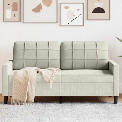 Soffa 2-sits gräddvit 140 cm sammet