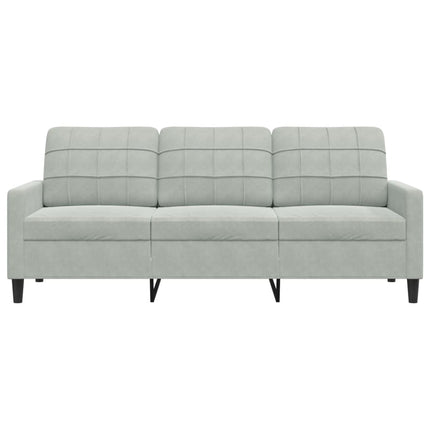 3-sitssoffa ljusgrå 180 cm sammet