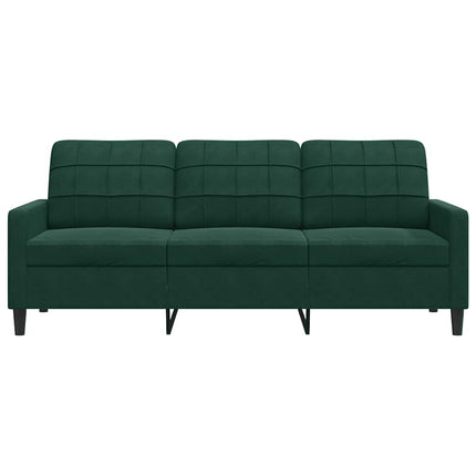 3-sitssoffa mörkgrön 180 cm sammet