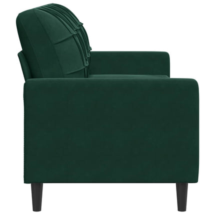 3-sitssoffa mörkgrön 180 cm sammet
