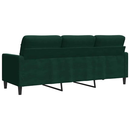 3-sitssoffa mörkgrön 180 cm sammet