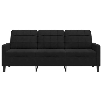 3-sitssoffa svart 180 cm sammet