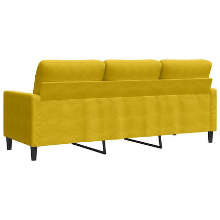 3-sitssoffa gul 180 cm sammet