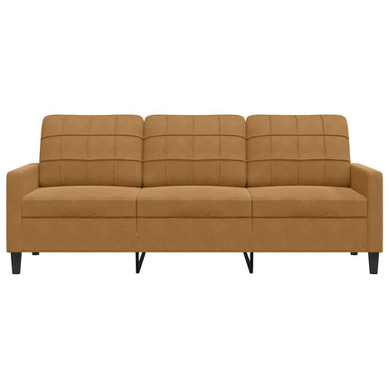 3-sitssoffa brun 180 cm sammet
