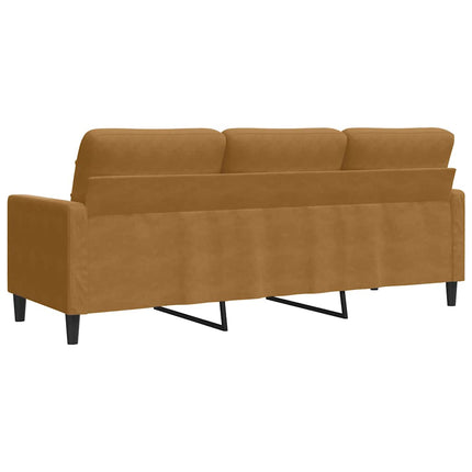 3-sitssoffa brun 180 cm sammet