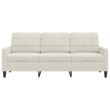 3-sitssoffa gräddvit 180 cm sammet