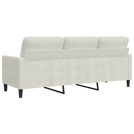 3-sitssoffa gräddvit 180 cm sammet