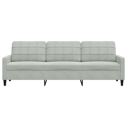 3-sitssoffa ljusgrå 210 cm sammet