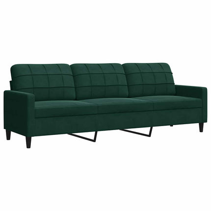 3-sitssoffa mörkgrön 210 cm sammet