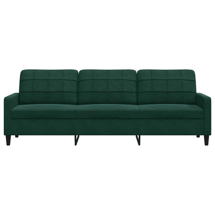 3-sitssoffa mörkgrön 210 cm sammet
