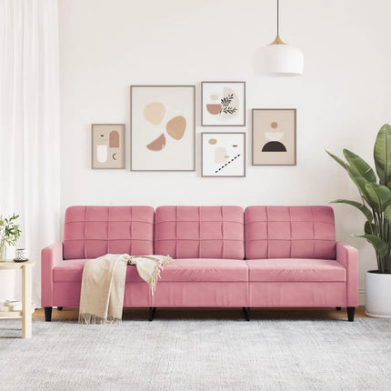 3-sitssoffa rosa 210 cm sammet