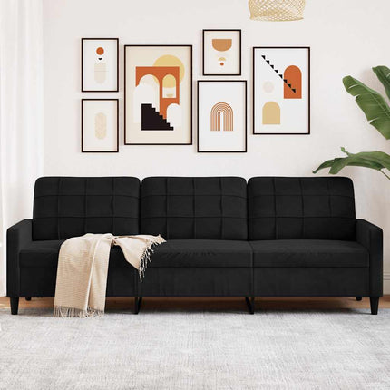 3-sitssoffa svart 210 cm sammet