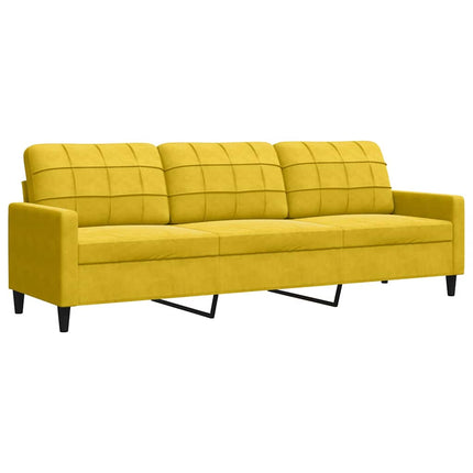 3-sitssoffa gul 210 cm sammet