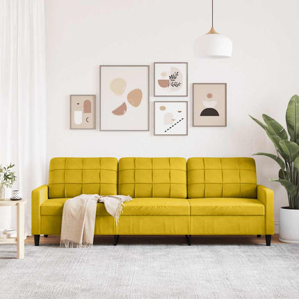3-sitssoffa gul 210 cm sammet