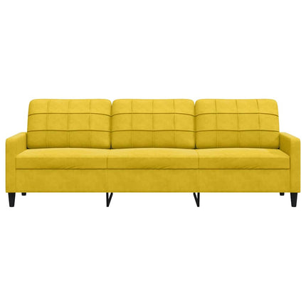 3-sitssoffa gul 210 cm sammet