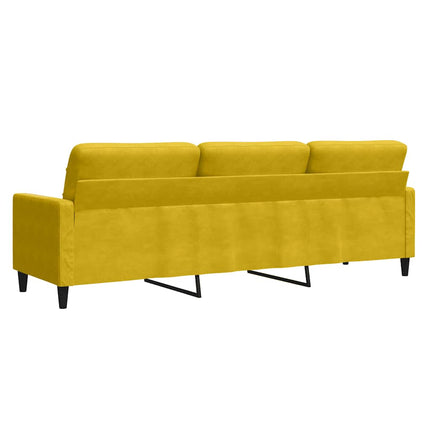 3-sitssoffa gul 210 cm sammet