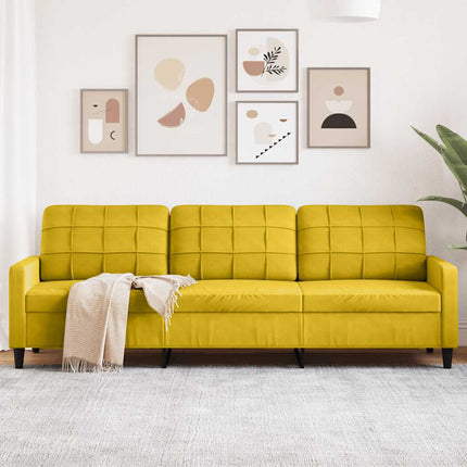 3-sitssoffa gul 210 cm sammet