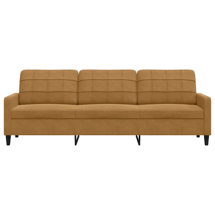 3-sitssoffa brun 210 cm sammet
