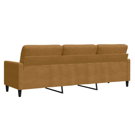 3-sitssoffa brun 210 cm sammet