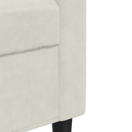 3-sitssoffa gräddvit 210 cm sammet