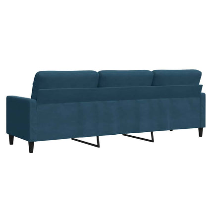3-sitssoffa blå 210 cm sammet