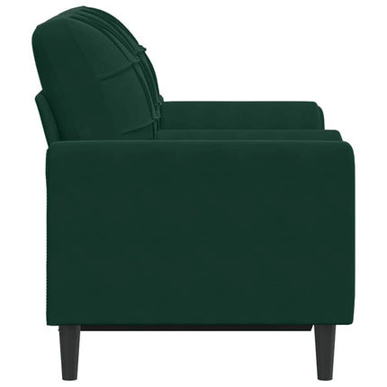 2-sitssoffa med prydnadskuddar mörkgrön 120 cm sammet