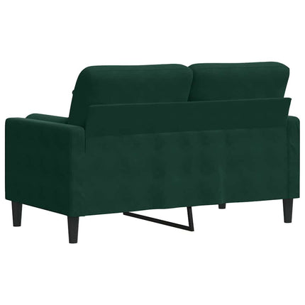 2-sitssoffa med prydnadskuddar mörkgrön 120 cm sammet