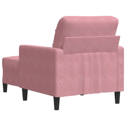 Fåtölj med fotpall rosa 60 cm sammet