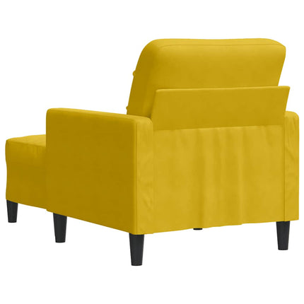 Fåtölj med fotpall gul 60 cm sammet