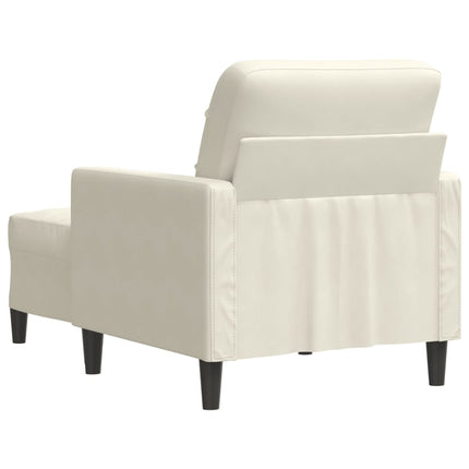 Fåtölj Med Fotpall Gräddvit 60 Cm Sammet