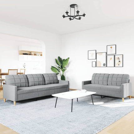 Soffgrupp 2 delar ljusgrå tyg