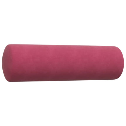 Soffgrupp med dynor och bolster 4 delar vinröd sammet