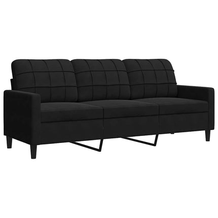 Soffgrupp med dynor och bolster 4 delar svart sammet
