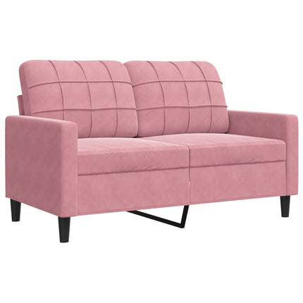 Soffgrupp med dynor 2 delar rosa sammet