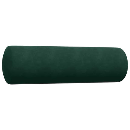 Soffgrupp med dynor och bolster 2 delar mörkgrön sammet