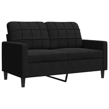 Soffgrupp med dynor och bolster 2 delar svart sammet