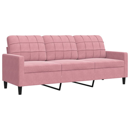 Soffgrupp med dynor och bolster 3 delar rosa sammet